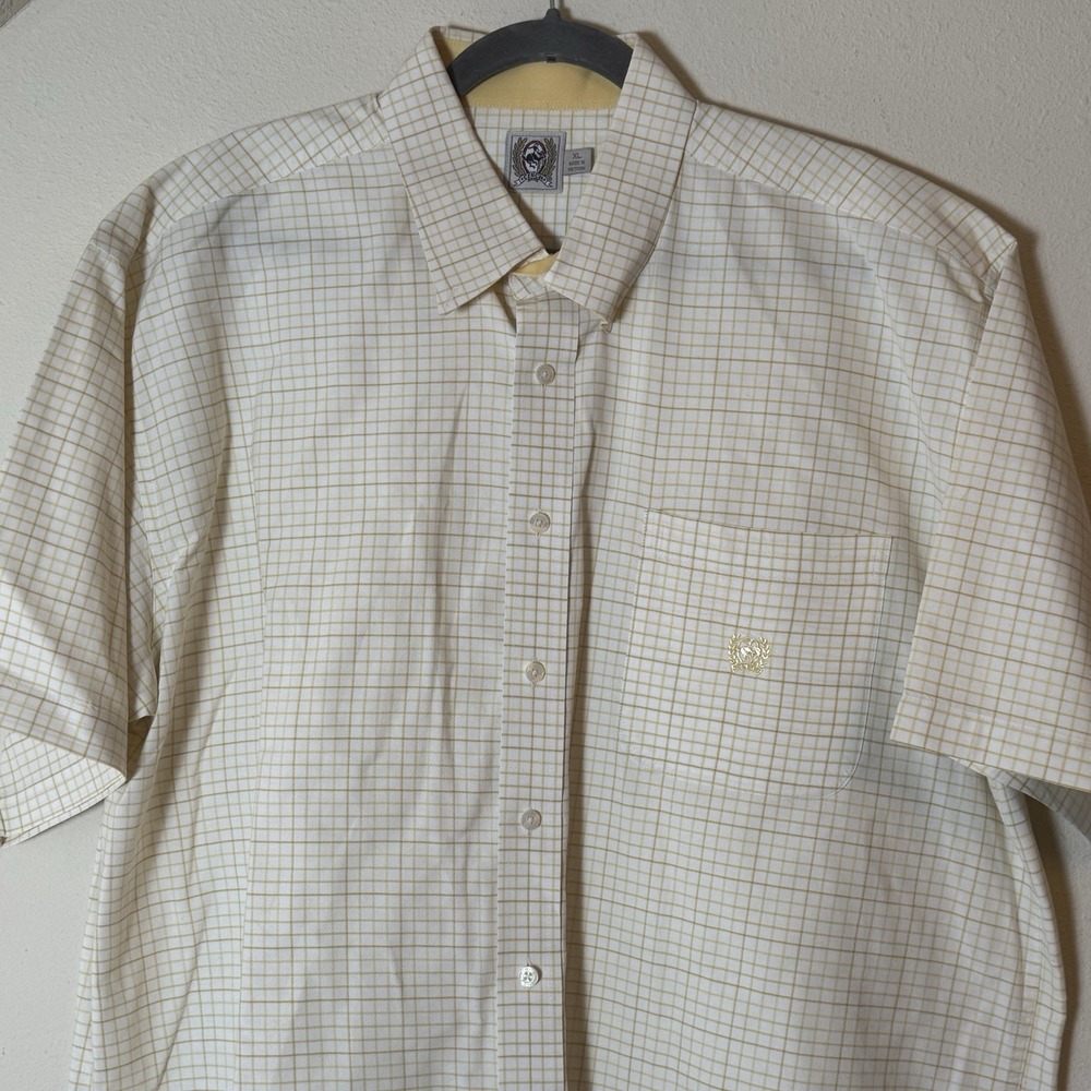 Cinch Western Shirt Mens XL Yellow Check Plaid Button Up Short Sleeve Flaw